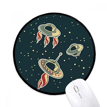 Imagem de DIYthinker Universo e alienígena OVNI Mouse Pad desktop escritório tapete redondo para computador