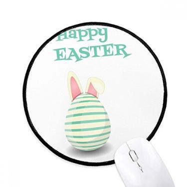 Imagem de DIYthinker Feliz Páscoa Festival Religião Ovo Listrado Tapete de Mouse Pad Desktop Escritório Tapete Redondo para Computador