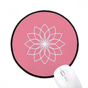Imagem de DIYthinker Mouse pad ilustração de linha de flores de plantas desktop escritório tapete redondo para computador