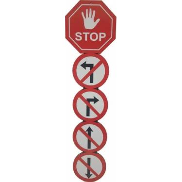 Imagem de Make Laser Quadro Decorativo Placa Sinal de Trânsito MDF 50 cm x 17 cm Vermelho