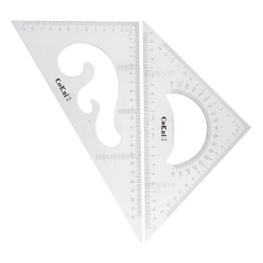 Imagem de shamjina 2 Peças 30/60/ Régua Triangular Geométrica com Transferidor Externo, 25cm