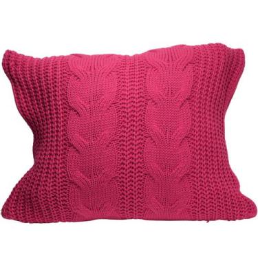 Imagem de Capa Para Almofada Em Tricot 48 X 48cm Tressage Rosa Pink - Toda Casa