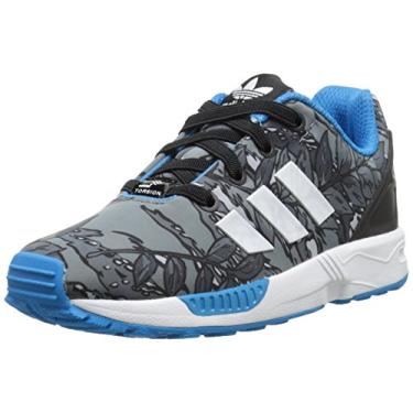 Imagem de adidas Originals ZX Flux EL I Tênis de corrida (infantil), Preto/Branco/Azul Solar, 19
