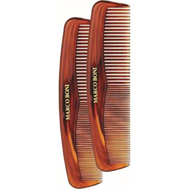 Imagem de Marco Boni Kit Com 2 Pentes Masculinos Dentes Finos E Médios 0022 Tortoise 2 Unidades