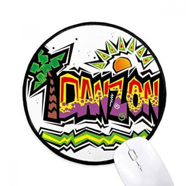 Imagem de Mouse pad com slogan danzon rosa Elment da cultura do México Tapete redondo para escritório para computador
