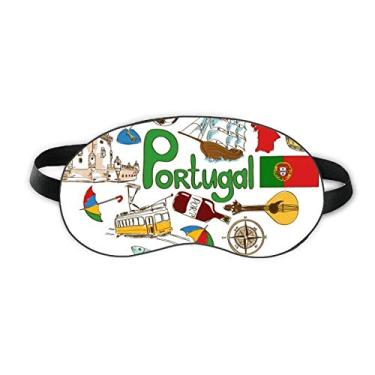 Imagem de Portugal Love Heart Landscap Bandeira Nacional Sono Eye Shield Soft Night Vlindfold Shade Cover