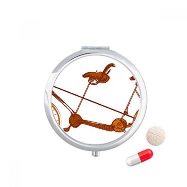 Imagem de Caixa de comprimidos de três assentos com desenho animado de bicicleta da Grã-Bretanha, caixa de armazenamento de medicamentos