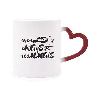 Imagem de World's Okayest Roommate Caneca sensível ao calor estação de formatura copo de grés que muda de cor vermelha