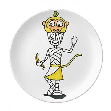 Imagem de Egito Múmia Horus Chapéu de Macaco Prato Decorativo de Porcelana Salver Prato de Jantar