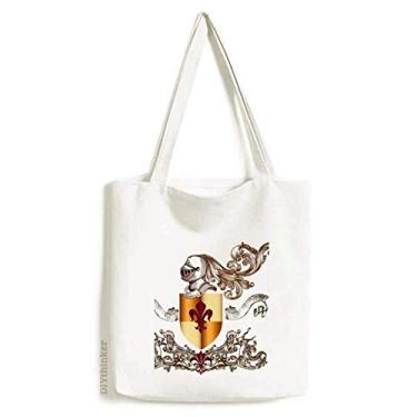 Imagem de Bolsa tiracolo de lona com emblema medievais Cavaleiros da Europa bolsa de compras casual