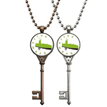 Imagem de OFFbb-USA Colar submarino com pingente de chave submarino para decoração de casal