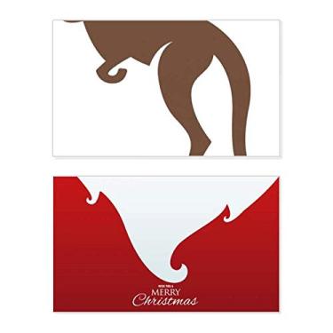 Imagem de Cartão de felicitações de Natal com a frase "Merry Christmas" em marrom Canguru sabor australiano