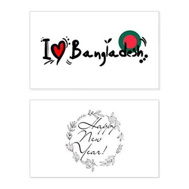 Imagem de I Love Bangladesh Bandeira da Palavra Amor Ilustração Coração Ano Novo Festival Cartão Bless Mensagem Presente