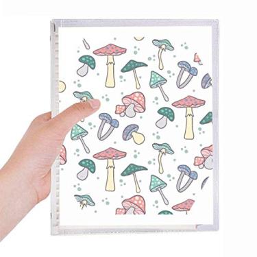 Imagem de Caderno de ilustração de cogumelo rosa azul com folhas soltas diário recarregável artigos de papelaria