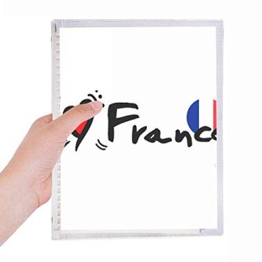 Imagem de Caderno com a bandeira do mundo I Love France com folhas soltas e diário recarregável
