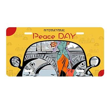 Imagem de DIYthinker Placa de licença Lady River Bridge France Mark para decoração de carro, dia da paz