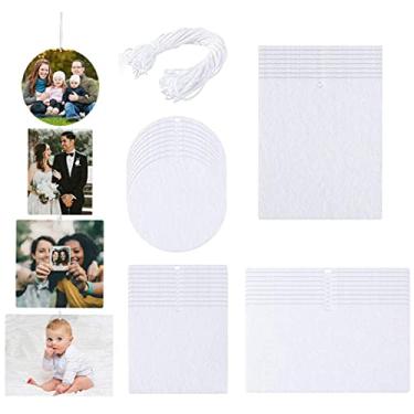 Imagem de 25 folhas aromatizadoras de ar por sublimação para purificador de ar faça-você-mesmo, folhas perfumadas, folhas de aromatizador de ar de carro branco com cordão elástico para viagem