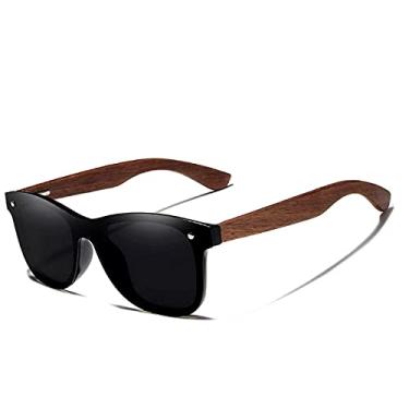 Imagem de Óculos de Sol Masculino Kingseven Hastes de Madeira com Proteção Lentes Polarizados UV400 W5504F (C5)