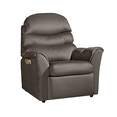 Imagem de Poltrona do Papai Decorativa Santorini Veludo Marrom Escuro - Gran Belo