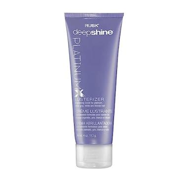 Imagem de RUSK Deepshine PlatinumX Lusterizer, 4 Oz, Lightweight Cream Delivers Shine and Eliminates Brassiness, Brightening Boost for Platinum, Silver, Gray, White and Blonde Hair