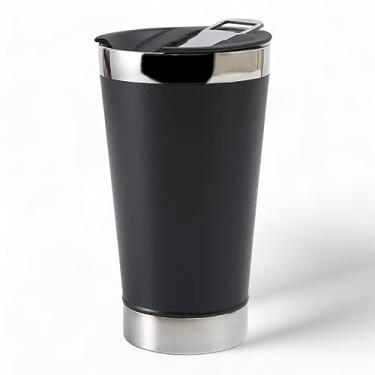 Imagem de Copo Térmico Para Cerveja, Café, Chá e Viagem Com Tampa e Abridor de Garrafas Nexus Market | 473mL (Preto)