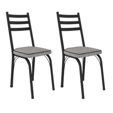 Imagem de Conjunto 6 Cadeiras Europa 141 Preto Fosco - Artefamol