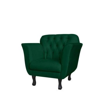 Imagem de Poltrona Decorativa Dália Suede Verde Pés Madeira Mz Decor