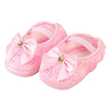 Imagem de Tênis infantil de corrida com led primavera e verão para meninas sapatos esportivos de chão flor arco superior botas de outono, Rosa, 6-9 Months Infant