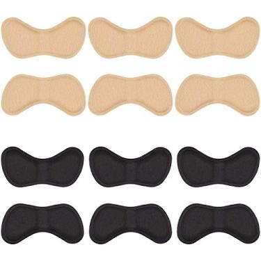 Imagem de 6 pares de adesivos de calcanhar, almofadas de calcanhar, inserções de almofadas para sapatos soltos, inserções de almofada autoadesivas no calcanhar, evitam escorregões, fricção, bolhas, dor nos pés