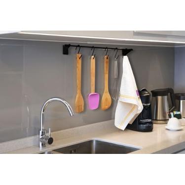 Imagem de Barra de Utensilios Suporte Cozinha 5 Ganchos Casa Decorada Moveis Moderno Industrial (40 cm)