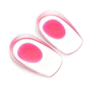 Imagem de Palmilhas Ortopédicas Silicone Gel Hidratante Massageadoras Protetoras de Calcanhar Calçado Sapato Conforto e Alívio de Dor Sking (Rosa)