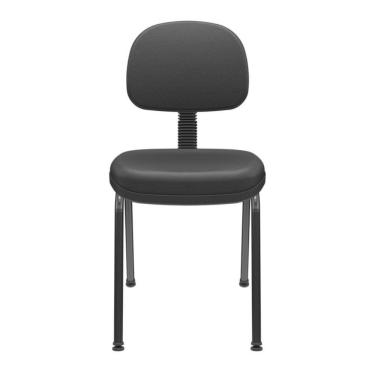 Imagem de Cadeira Operativa Plus Fixa 4 Pes Tecido Preto Plaxmetal