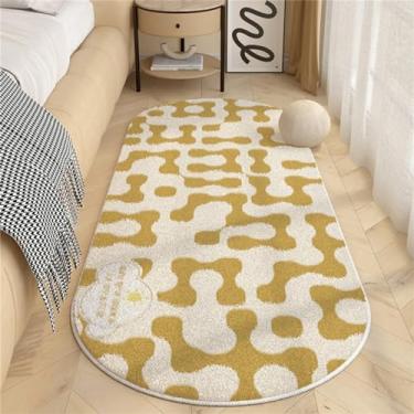 Imagem de Tapete de cabeceira de quarto estilo creme tapete de veludo engrossado tapetes macios para sala de estar tapete de vestiário de grande área, D, 80x120cm(31,4x47in)