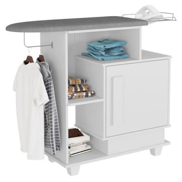 Imagem de Tabua de Passar roupa Multiúso Havaí com gabinete RV Móveis - Branco