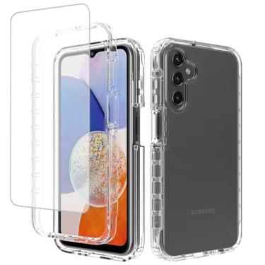 Imagem de Vavies Capa compatível com Galaxy A15, capa para Samsung A15 com protetor de tela de vidro temperado, capa protetora flexível transparente à prova de choque para Samsung Galaxy A15 transparente