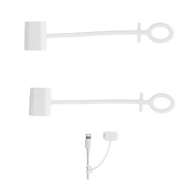 Imagem de ONGAHON Cabo de silicone antiperda de fio/suporte compatível com Apple Pencil original 1ª geração adaptador de carregador de carregamento, adaptador USB C para Lightning e mais