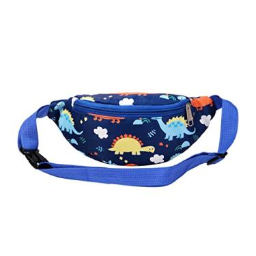 Imagem de Pochete infantil de dinossauro fofo, bolsa de cintura pequena, bolsa transversal para cinto para meninas e meninos, Azul., one size