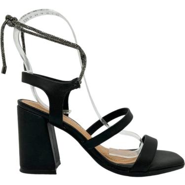 Imagem de Sandália Feminina Casual Dia a Dia com Strass Salto Grosso Ramarim 2341202