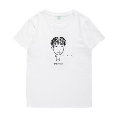 Imagem de Camiseta JIN Su-ga V Jimin Jungkook J-Hope RAPMONSTER estampada moderna para fãs algodão gola redonda manga curta, Suga branca, XXG