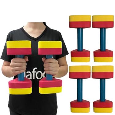 Imagem de Genérico, Kit 2 Pares Halteres Aquáticos Hidroginástica em EVA DF1104-AM 1 à 2kg Amarelo e Vermelho Dafoca Sports