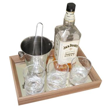 Imagem de Bandeja Espelhada Decorativa para Maquiagens Joias Perfumes Quarto Lavabo Banheiro 30x20cm