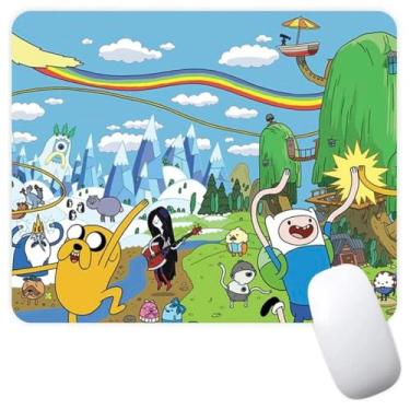 Imagem de Princesa Bubblegum Come Along with Me Hora de Aventura Desenho Animado Programa de TV Antiderrapante Gaming Computador Mouse Pad Gaming Desktop Laptop Mouse Pad com Borda Costurada 18 x 22 cm