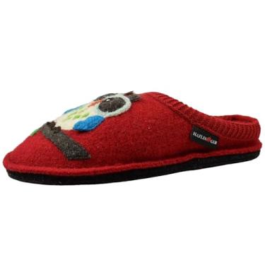 Imagem de HAFLINGER Chinelos femininos de lã Olivia, Vermelho, 37