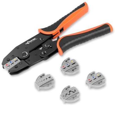 Imagem de KF CPTEC Kit 5PCS Crimpagem - Alicate Catraca - Troca Rápida para Termorretrátil, Conectores Elétricos, Virolas Isoladas/Não Isoladas, Crimpador de Terminais Não Isolados