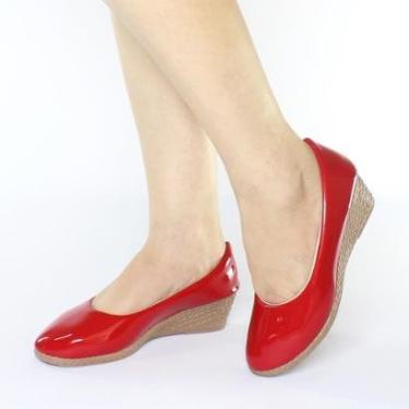 Imagem de Sapato Feminino Salto Anabela Bico Redondo Casual-Feminino