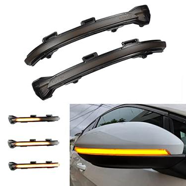 Imagem de Xinctai Pisca-pisca sequencial dinâmica LED lateral espelhado indicador de seta compatível com VW Golf 7 7.5 MK7 MK7.5 GTI R GTD Jetta Sportsvan Touran, lente fumada