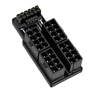 Imagem de chenyang ATX 8 pinos 4 portas para 12VHPWR ATX3.0 PCI-E 5.0 16 pinos adaptador modular de alimentação 90 graus ângulo para baixo