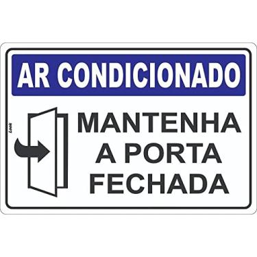 Imagem de Placa de Aviso Ar Condicionado Mantenha a Porta Fechada Tamanho:20X30CM