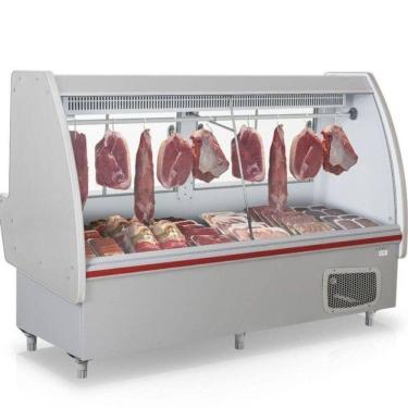 Imagem de Balcão Frigorífico Açougue Pop Sem Depósito Gaps160 Gelopar Expositor De Carnes Cinza 220v