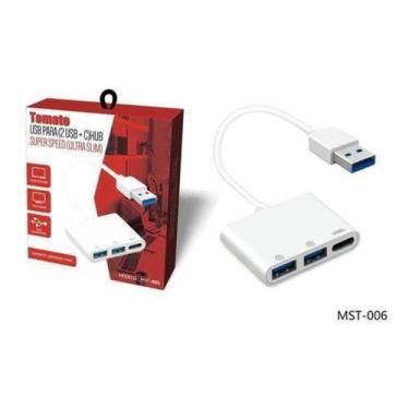 Imagem de Adaptador Hub Usb +usb C type-c Para Windows Mac - Tomate